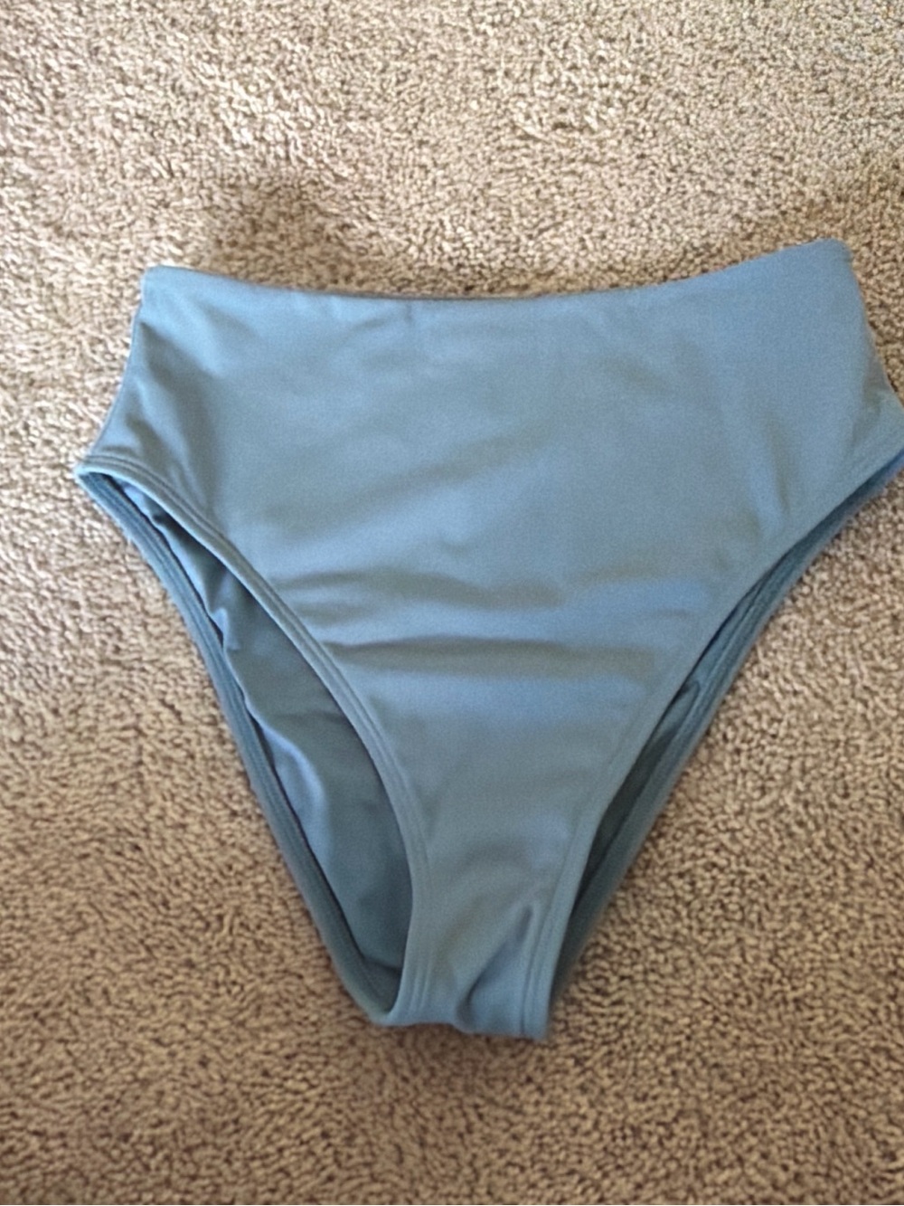 Shade & Shore High-Waist Bikini Bottom in Dusty Blue